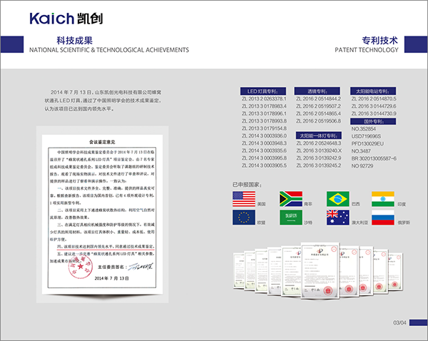 LED路燈專利證書