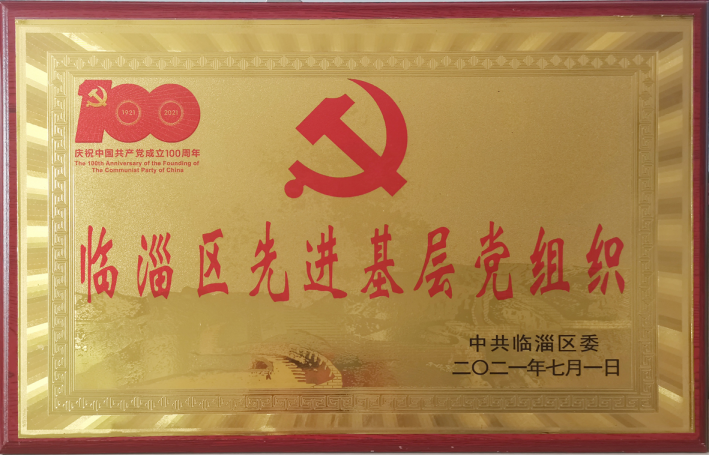 公司榮獲“臨淄區(qū)先進(jìn)基層黨組織”榮譽(yù)稱號(hào)